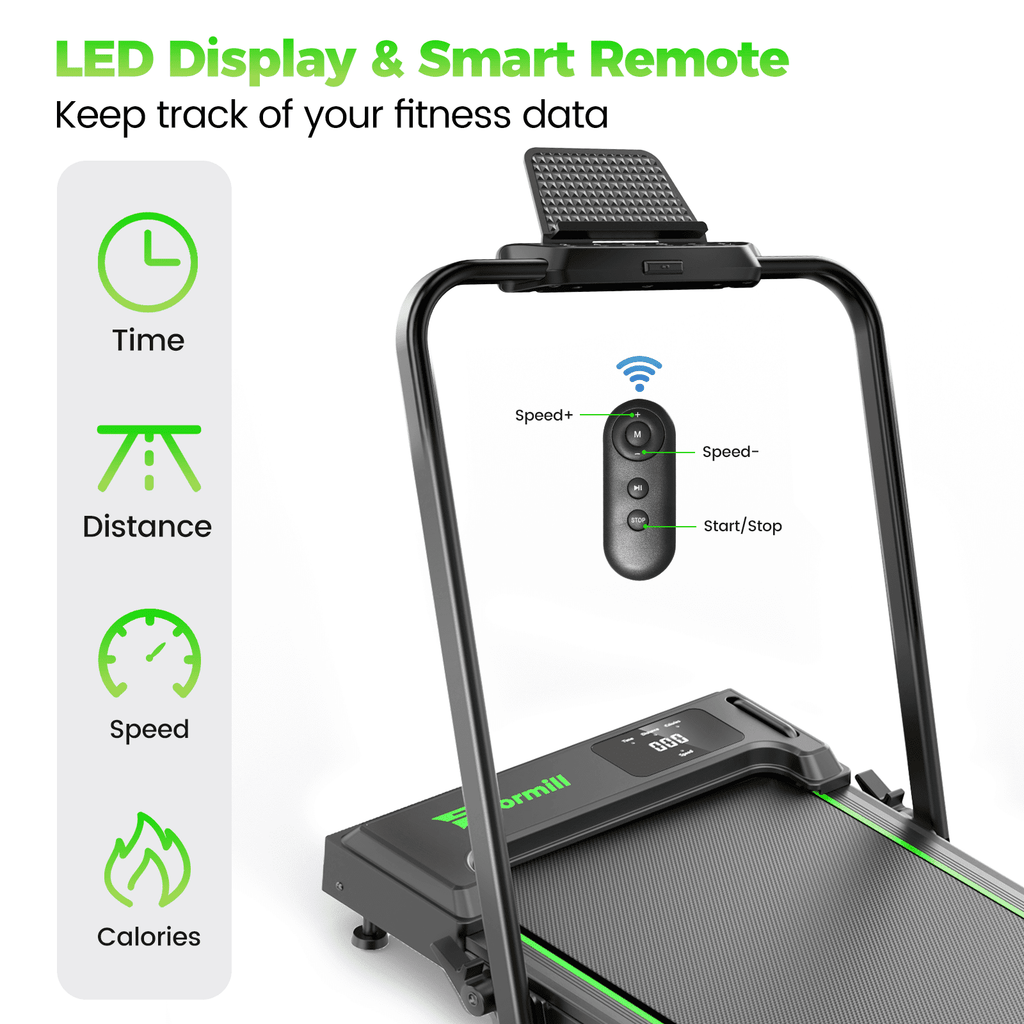 Treadmill 2 in 1 for Home/Office,Patbrela 300 Lbs Walking Pad Treadmill with HandleBar,Under Desk Treadmill with Mat, Touch Control,LED Display & Remote Control