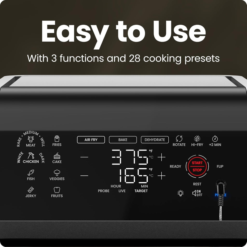 26QT Digital Toaster Oven Air Fryer, 19 One-Touch Presets, 24L, Stainless Steel