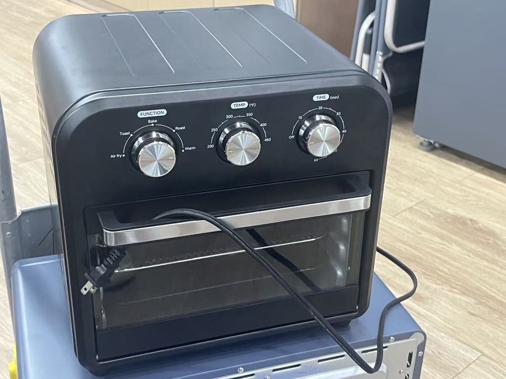 16QT Air Fryer Oven , Small Footprint Airfryer combo with Rotisserie, Toast, Bake, Roast, Reheat Functions and more, Recipe Book & 6 Accessories Included